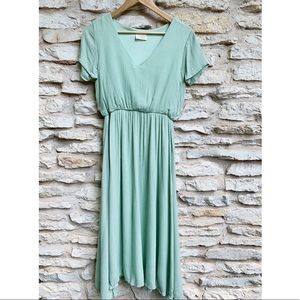 Light green midi calf length dress